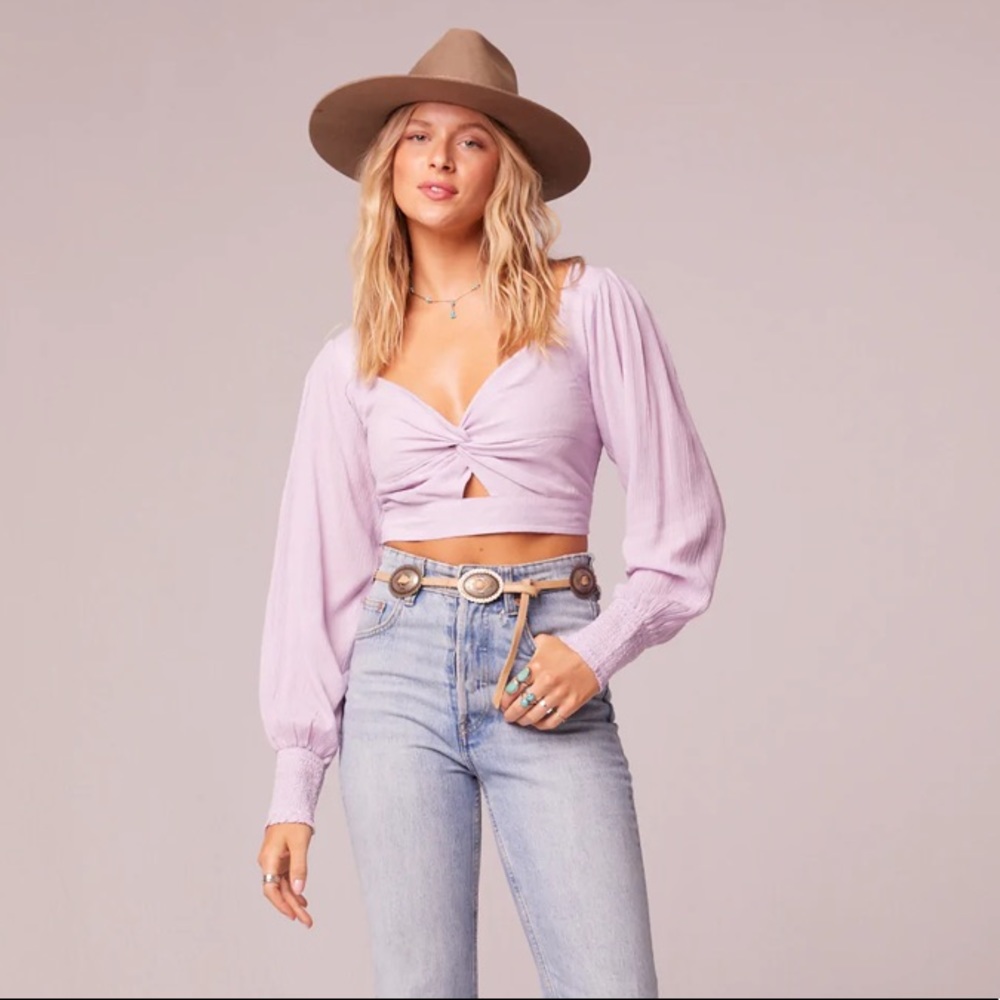 B.O.G. Collective (Band of Gypsies, Band of the Free) twist front crop top